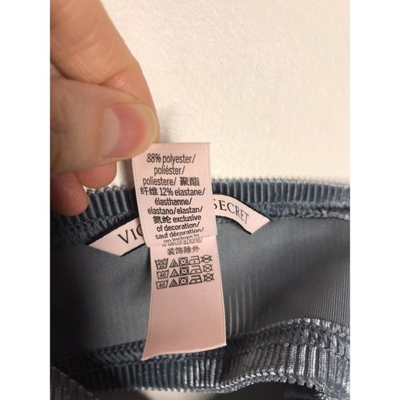 Victoria's Secret Blue Corduroy Style Small Bra Bralette - Picture 4 of 6